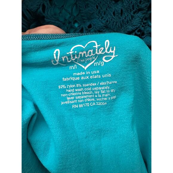 FREE PEOPLE INTIMATELY Women's Cut Teal Stretch Bodycon Midi Dress Size M/L - Picture 8 of 8